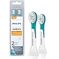 Philips Sonicare for Kids 3+ Genuine Replacement Toothbrush Heads, 2 Brush Heads, Turquoise and White, Compact, HX6032/94