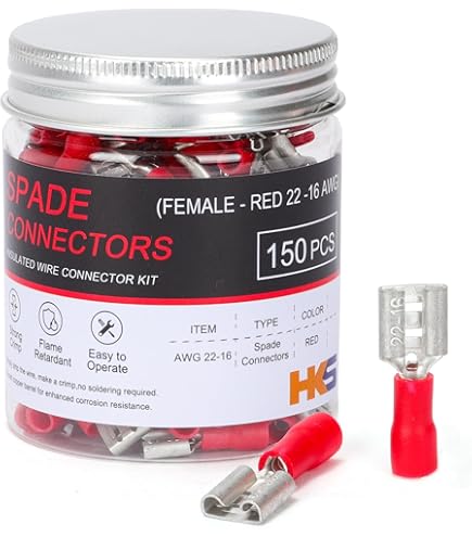 100 Non Insulated Quick Disconnect QD Terminal #22-18 Gauge Wire .110 Female USA - Foto 6