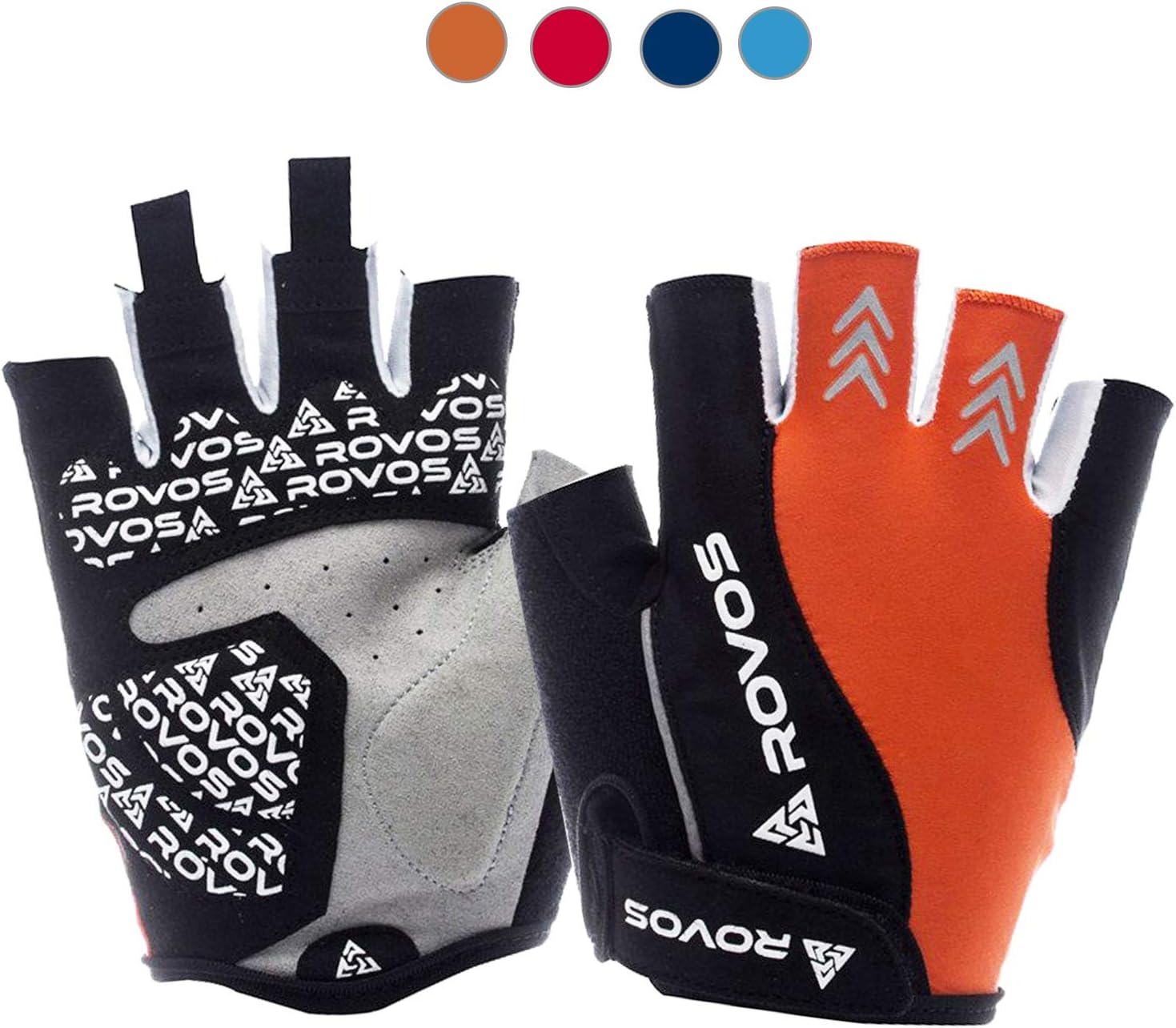 ROVOS Women's Cycling Gloves Biking Gloves Bicycle Gloves Mountain Bike Gloves - Breathable Anti Slip Padded Half Finger Riding Sports Gloves
