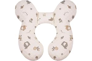 Blublu Park Baby Travel Pillow Upgraded, Soft Baby Head Support Pillow for Newborn Toddler，Babies Neck Car Seat, Pushchair and Strollers, Flower