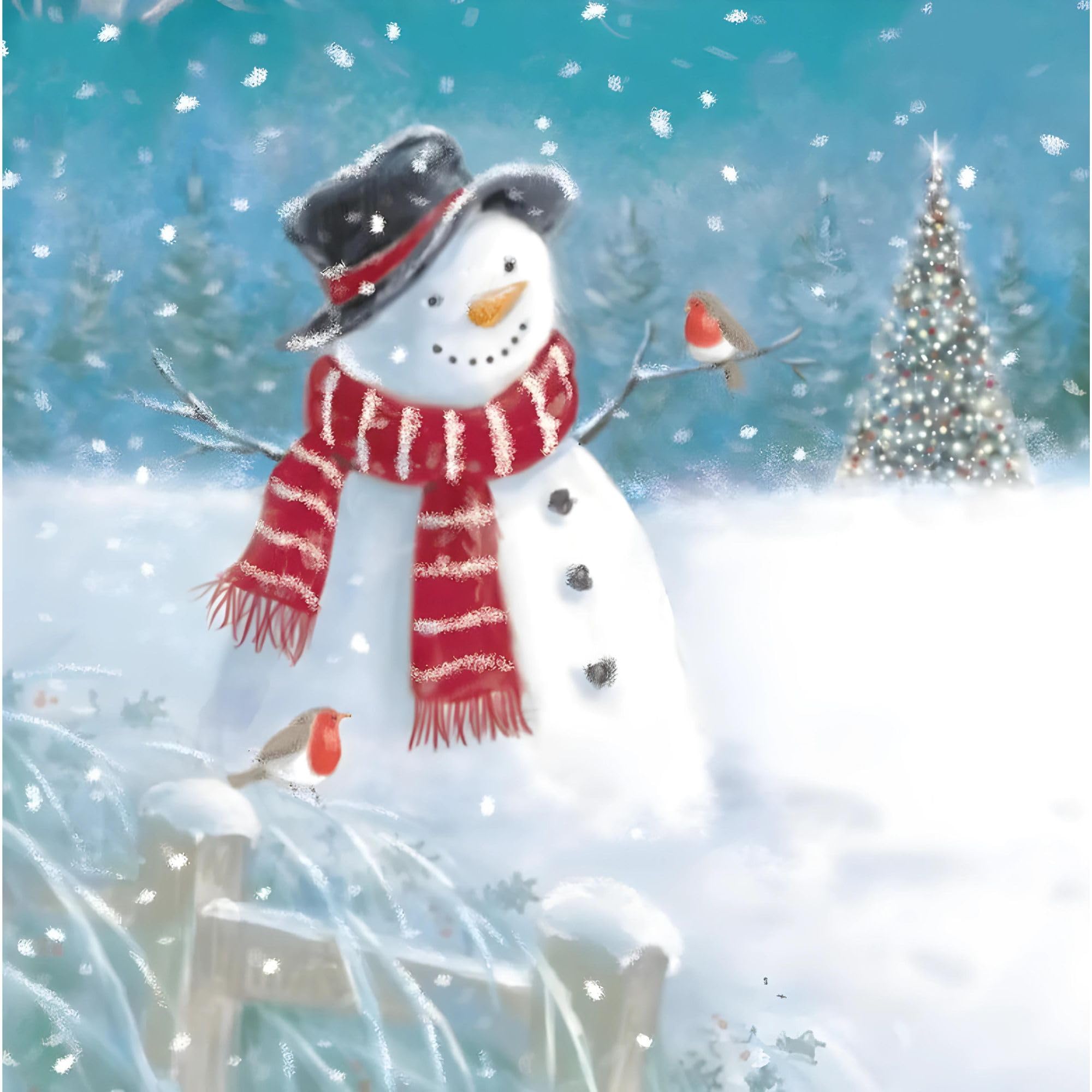 GBCC Charity Christmas Cards Pack of 10 - Charity Christmas Cards with Snowman and Robins Design - Eco-Friendly Xmas Cards Multipack with Envelopes