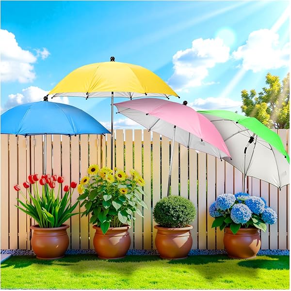 Lot De 3 Parasols Pour Plantes De Jardin - Diamètre 60cm, Hauteur 100cm | Couleurs Orange, Rose, Bleu - 8