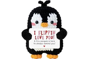 WITTSPOT Cute Penguin Romantic Gift - Crochet Penguin Plush for Men, Boyfriend, Women, Girlfriend, Wife, Husband, Him, Her - Couples Gifts for Anniversary, Christmas & More - Stocking Stuffer for Men, Women