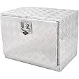 FGJQEFG 24 Inch Tool Box Truck Car Outdoor Trailer Pickup Underbody Toolbox,RV Storage Organizer,Underbed Tools Organizer W/Lock Latch w/Keys,Silver Aluminum 5 Bar Tread Tool Box(24''X17''X18'')