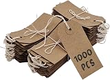 Swift Brown Reinforced Card Gift Tag Set 70x35mm with String Pack 1000