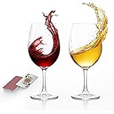 LOKAM Unbreakable Stemmed Wine Glasses, 20 oz Large (Set of 2) – Shatterproof Tritan Goblets, BPA-Free & Dishwasher Safe, Ele