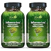 Irwin Naturals Inflamma-Less – Boswellia Extract & Turmeric Boswellia Supplement for Joint Comfort, Mobility & Flexibility – Supports Healthy Inflammatory Response – 80 Liquid Soft-Gels-Pack of 2