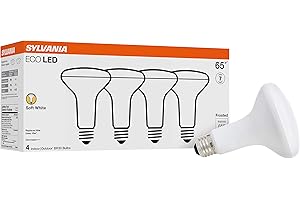 LEDVANCE Sylvania ECO LED BR30 Light Bulb, 65W = 10W, Dimmable, Frosted Finish, 650 Lumens, 2700K, Soft White - 4 Pack (40870)
