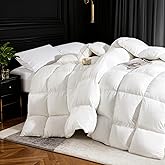 THX9ZRNM 75% Canadian Goose Down Comforter Queen Size, Ultra Soft 100% Cotton Fabric, 850 Fill Power All Season Duvet Insert, Hotel Luxury Bedding Comforters (White,90"x90")