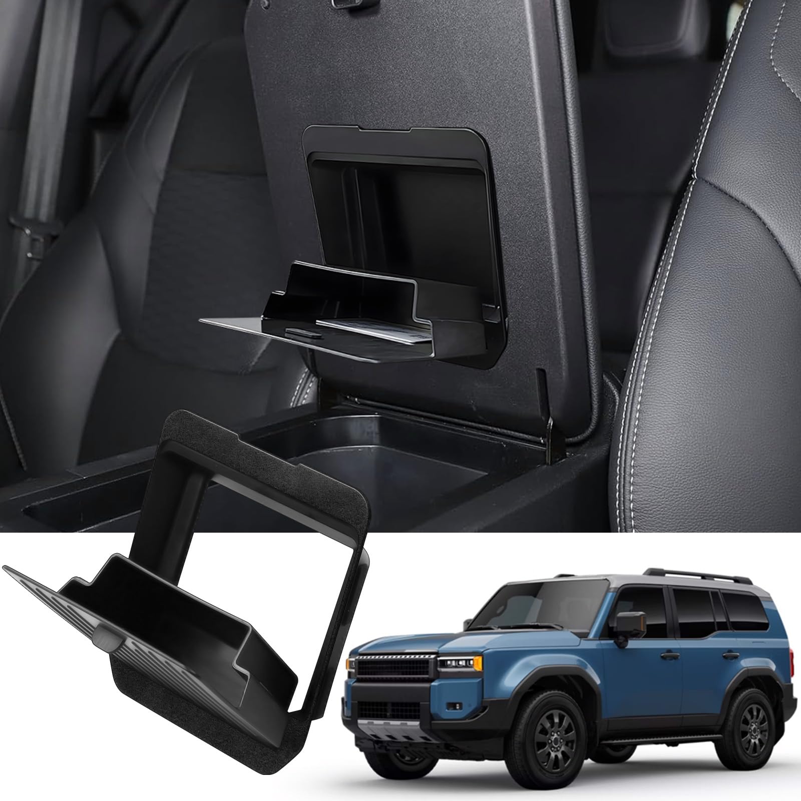 Photo 1 of Katorn Center Console Organzier Tray for Toyota Land Cruiser Prado J250 LC250 2024 2025 2026 (Not for First Edition/Cool Box) Interior Accessories Armrest Insert Hidden Storage Box, Black