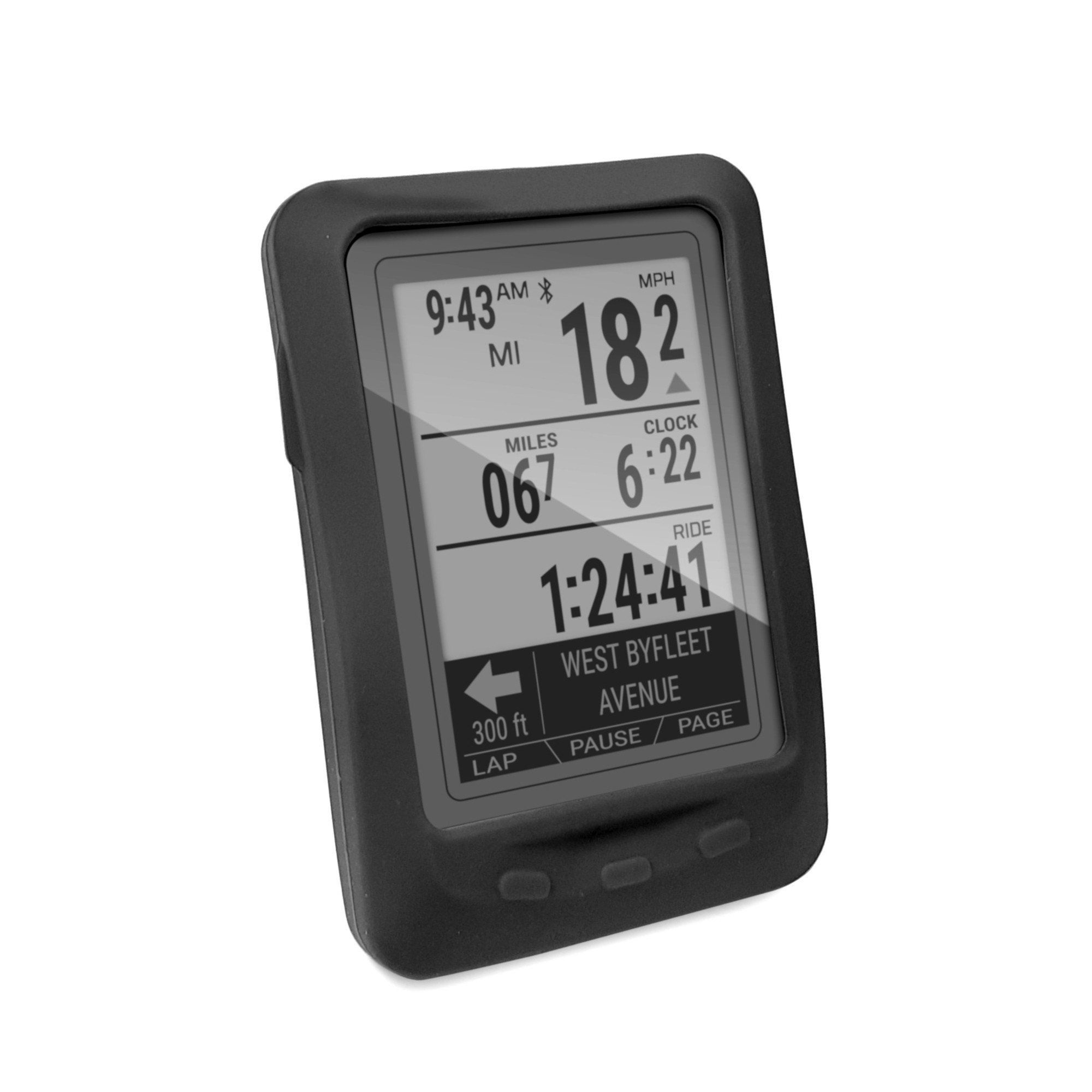 TUFF LUV Silicone Gel Skin Case Cover With Screen Protector Compatible With Wahoo Elemnt - Black