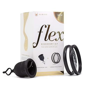Flex Menstrual Cup Loved By All Body Types Gift W2 Discs Usa Made Pull String Design Soft Stain Proof Great For Beginners Adjustable - 