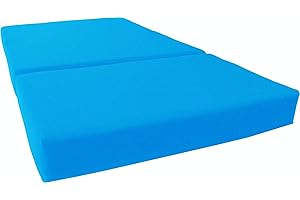 DD FUTON FURNITURE D&D Futon Furniture Trifold Foam Bed, Folding Ottoman Mattress (Turquoise, Twin Size (6 x 39 x 75))