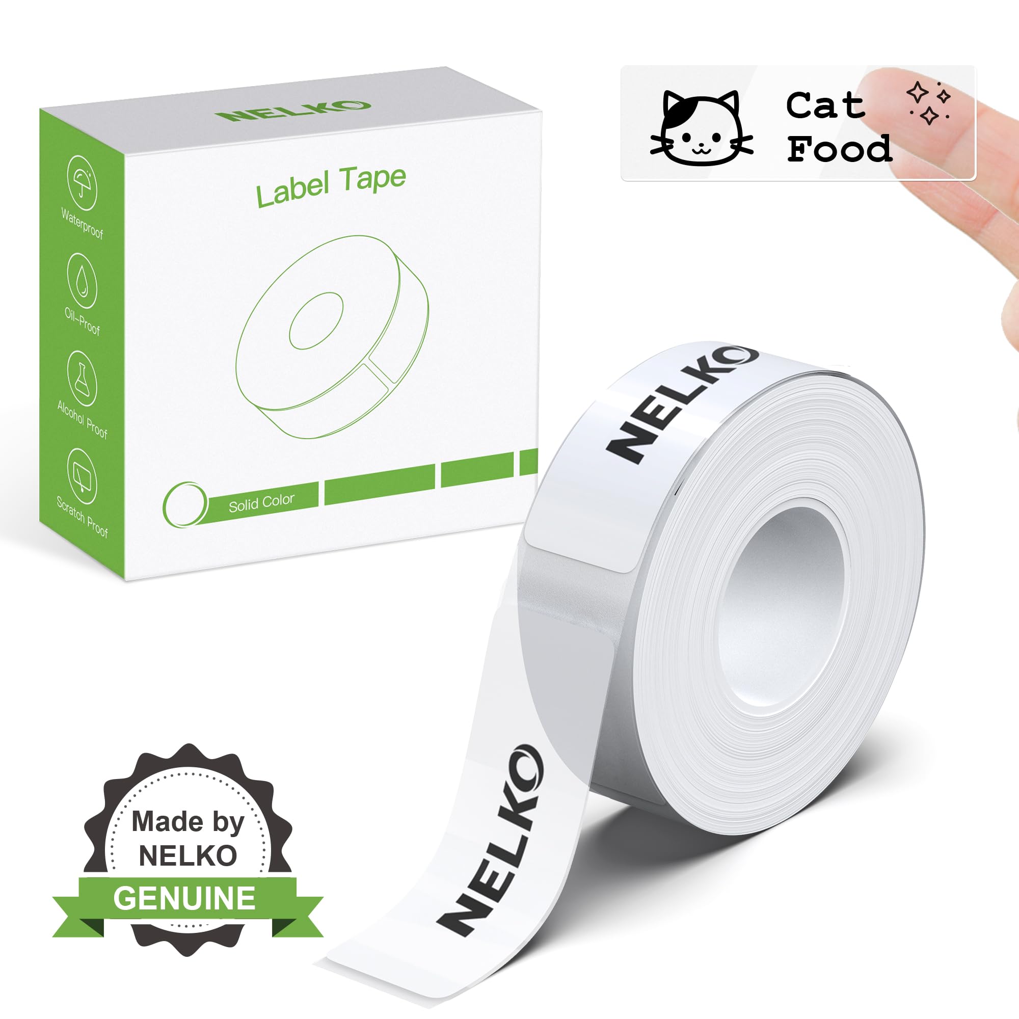 Nelko Genuine P21 Label Maker Tape, 14x50mm (0.55"x1.97"), Standard Laminated Replacement, Multipurpose Print Paper, 180 Tapes/Roll, 1 Roll, Transparent