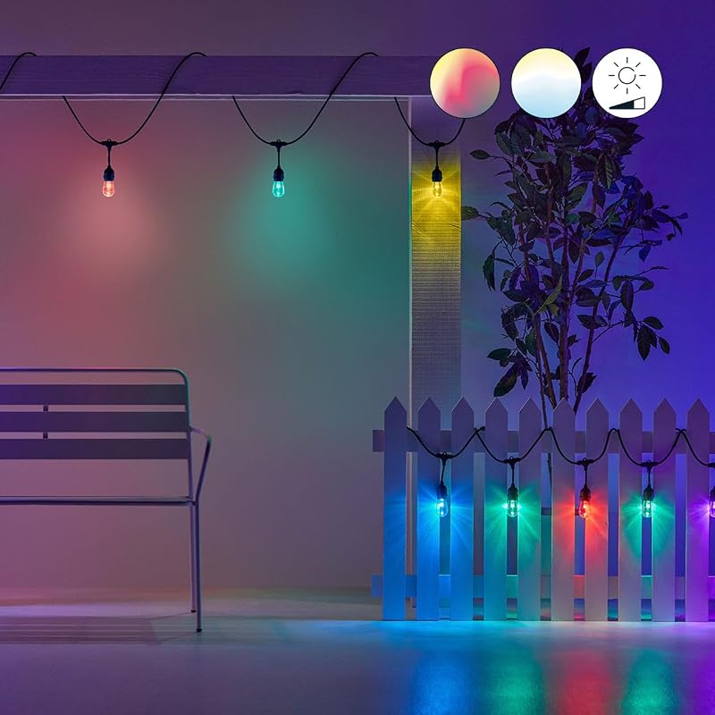 Guirlande Lumineuse Connectée, 16 millions de couleurs et nuances de blanc, 15 mètres, Idéal pour un utilisage extérieur (IP65), Compatible Alexa, Google Assitant et Apple HomeKit