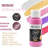 Artecho Metallic Acrylic Paint Set 12 Colors 2 oz 59 ml for Various Surfaces view 4