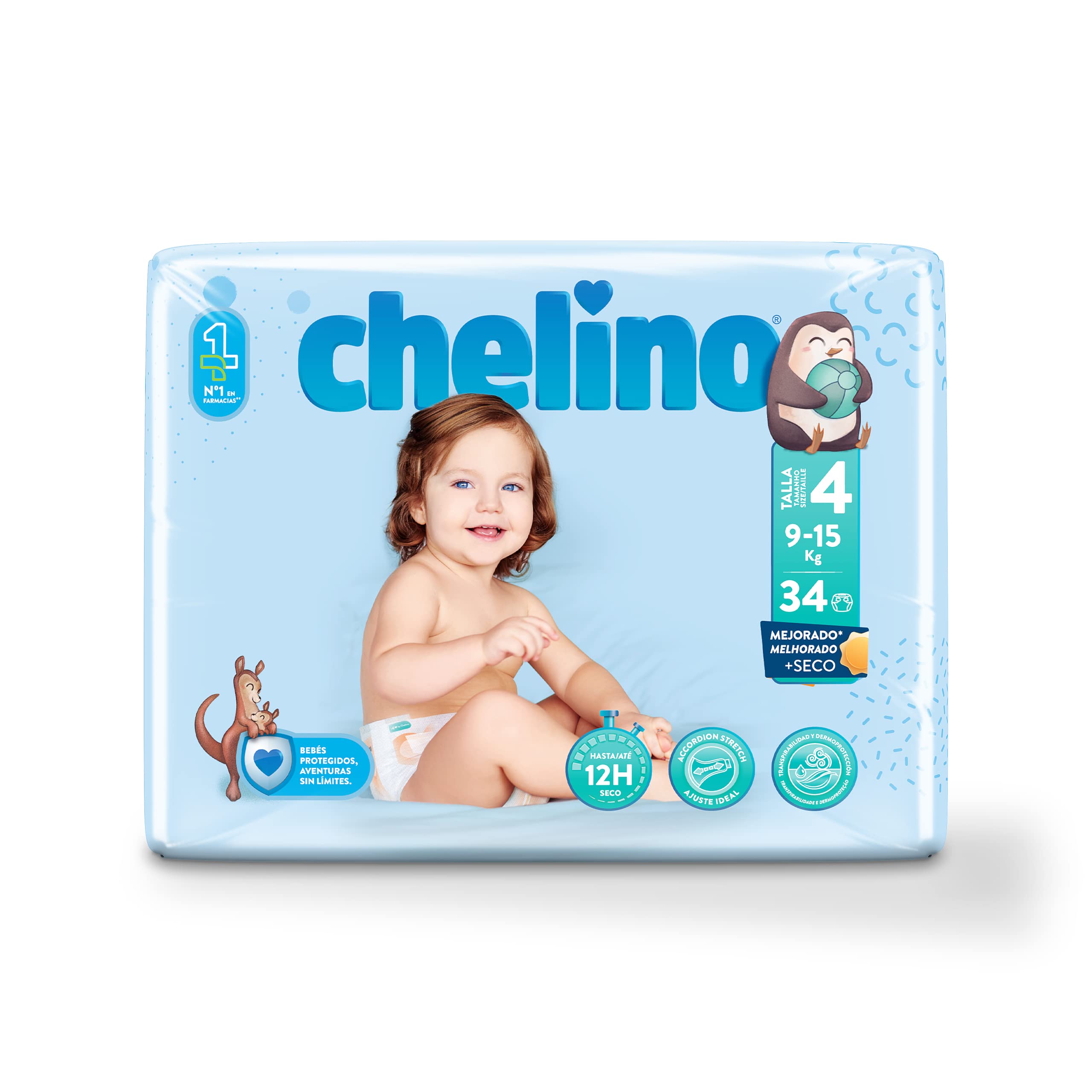 Chelino Fashion & Love Baby Nappies, Weight 9 to 15 kg, Size 4 (Spain)