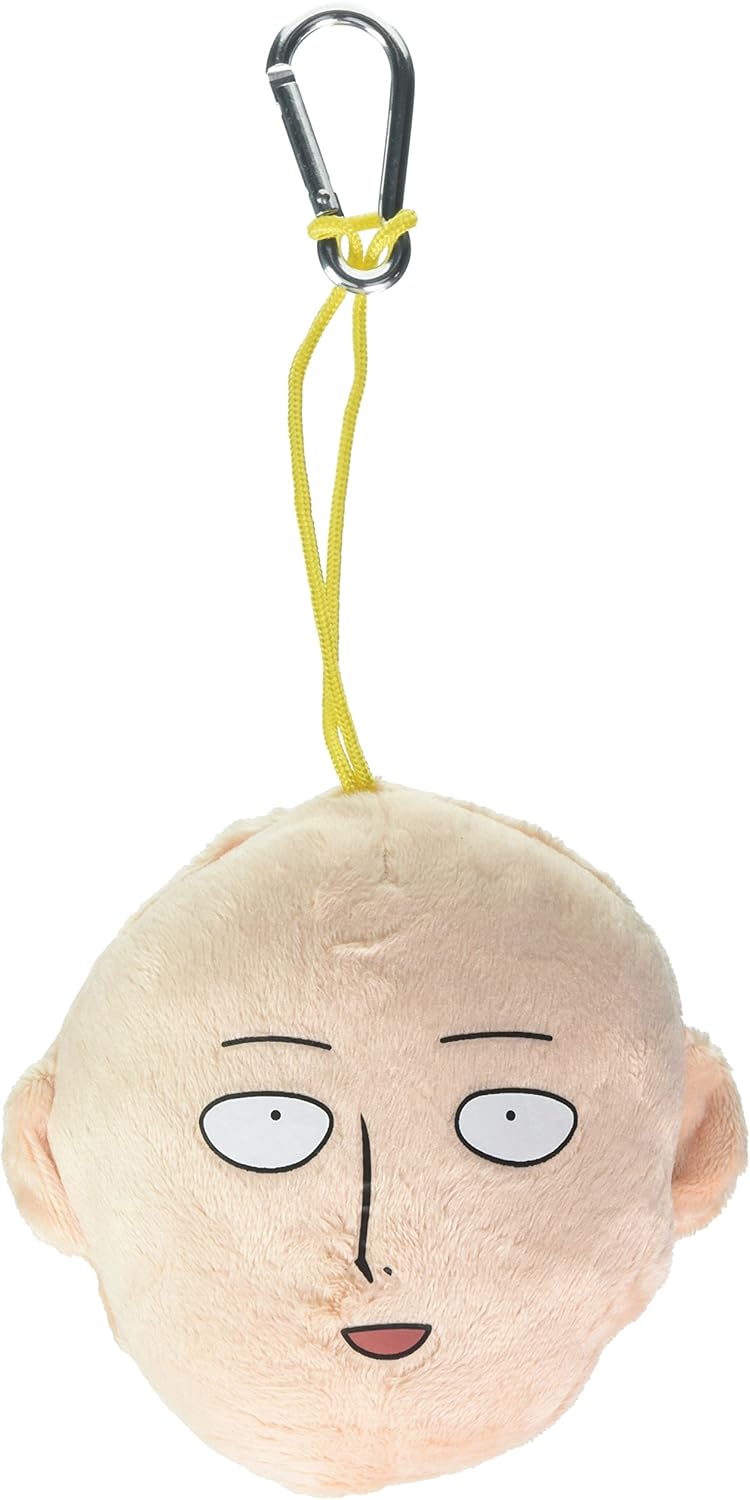 Amazon Com One Punch Man Saitama Face Plush Keychain Anime Keychain Toys Games