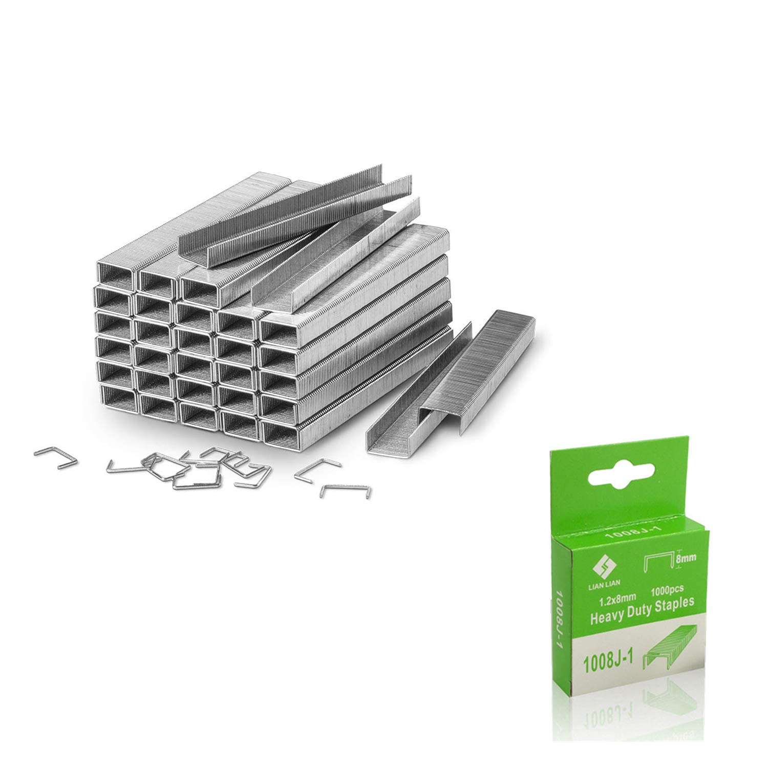 Meiyijia - Hand Stapler Set, Heavy Duty 3 in 1 Staple, Powerful Tool Stapler with Adjustable Shooting Power, Including 7600 Staples and Puller (Type D-4000)