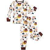 PATPAT Bamboo Viscose Pajama Sets for Toddler Boys & Girls Baby Kids, Ultra-soft Snug fit Pjs Sleepers for Birthday Holiday