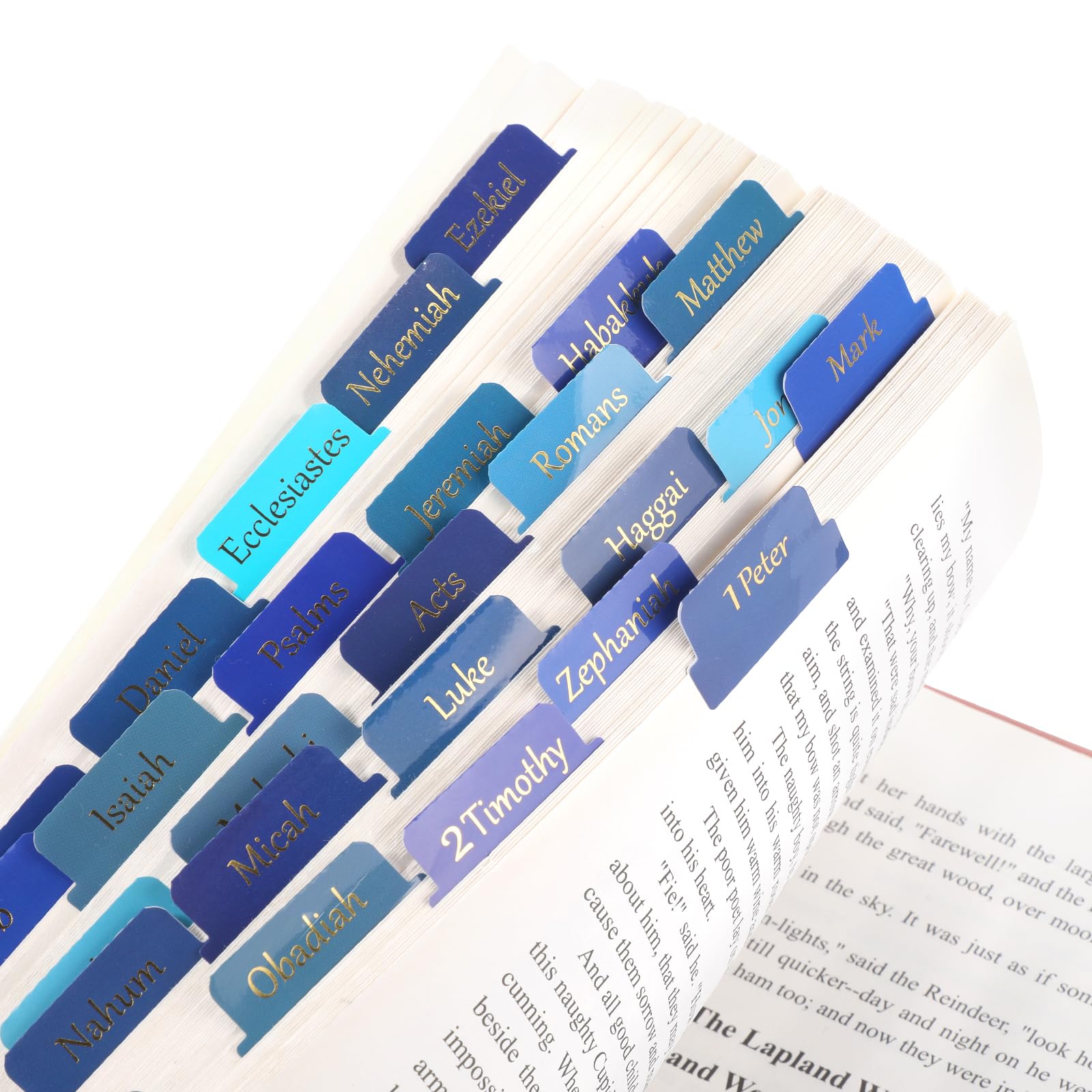 Bible Tabs Blue Laminated Bible Tabs Reposition Large Print Index Tabs Bible Tabs for Women & Men 90 Pcs Catholic Bible Tabs Easy to Read Bible Book Tabs for Old and New Testament