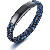 VNOX Men's Inspirational Mantra Engarved Handmade Braided Leather Adjustable Cuff Bangle Bracelet Encouragement Motivational Gift for Men