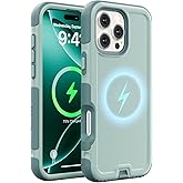 Follaroma for iPhone 16 Pro Case, Compatible with MagSafe, Heavy Duty Shockproof Protective Phone Case, Anti-Drop Protection, Dual Layer Magnetic Phone Cover for iPhone 16 Pro, 6.3", Green