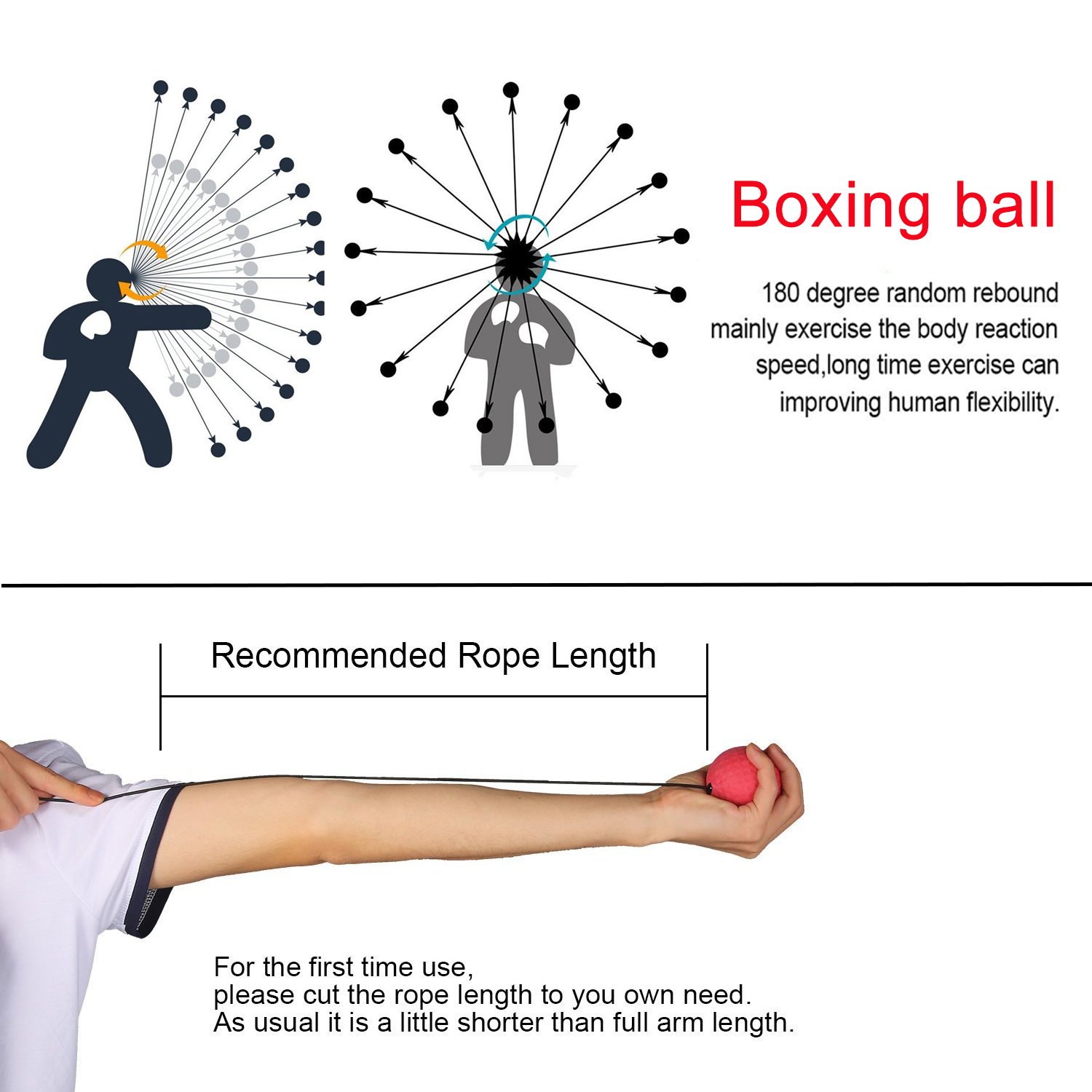 ASANDH Boxing Reflex Ball Red+Black Hand Eye Coordination for Adult