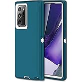 MXX Heavy Duty Protective Case for Galaxy Note 20 [Without Built-in Screen Protector] [3 Layers] Rugged Rubber Shockproof Protection Cover for Galaxy Note 20 Case (Tuscan Teal/White)