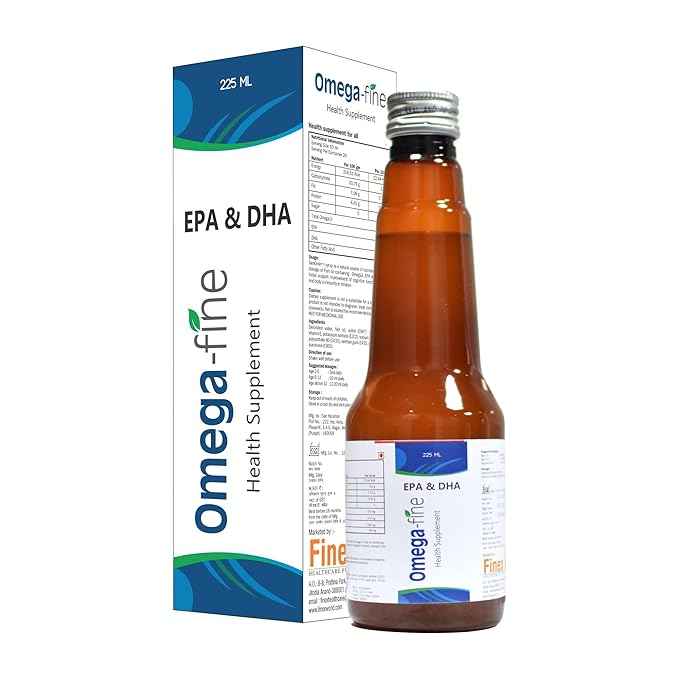 Omegafine Health Supplement Syrup with Fish Oil (Omega3, EPA, DHA) For Brain Health & Immunity