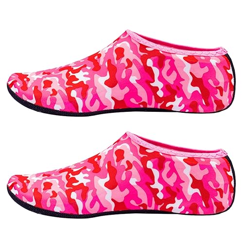 Water Socks for Men Women,Short Water Socks for Swimming,Diving Socks with Rubber Sole,Anti-Slip Water Sock (Pink, Adult, Women, XX-Large, Alpha, UK Footwear Size System, 3X-Large, Medium)