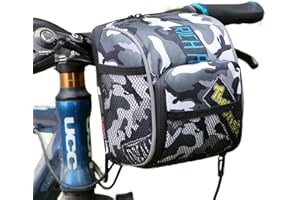 Zkixuiwi Kids Bike Basket, Camouflage Front Bike Decoration Accessory for Adults & Childs, Cool Bicycle Handlebar Bag Organiz