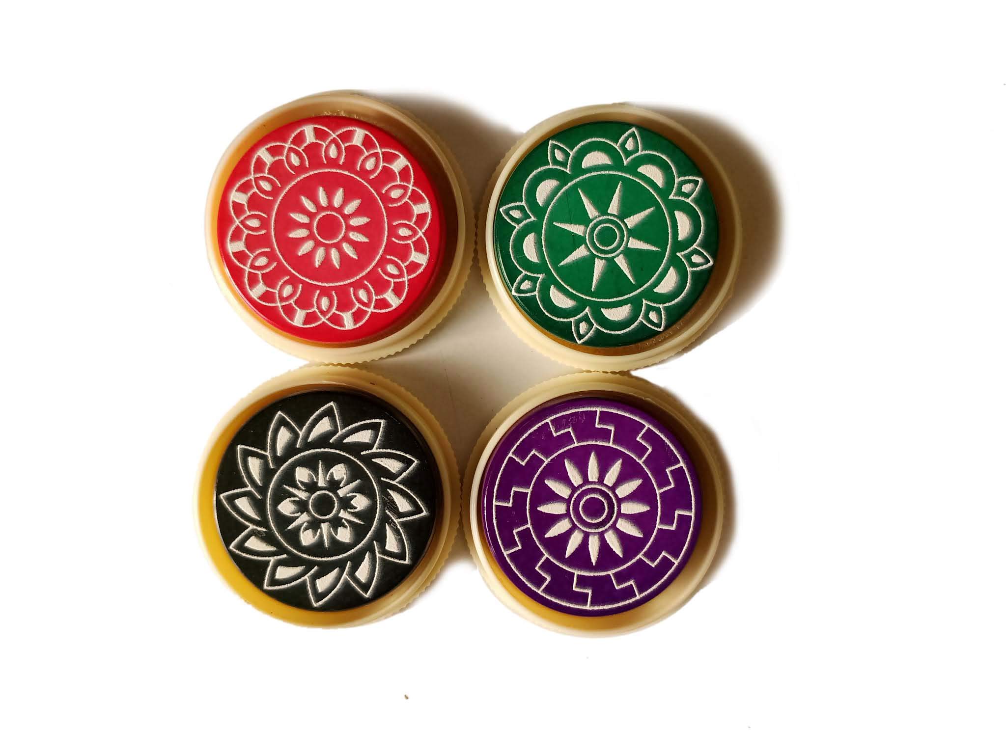 AnNafiTournament Carrom Striker with Case Deluxe Designer Product | Smooth Finish for Professionals (Set of 4)