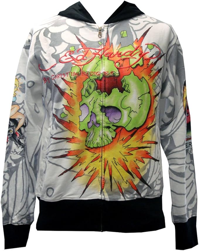 orange ed hardy hoodie