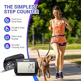PULIVIA Pedometer 3D Step Counter with Clock Clip Lanyard Red view 3