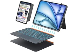 iPad Air 11 inch Case with Keyboard (M4/M3/M2, 2026/2025/2024), Pro 11, iPad A16 11th/10th, Magnetic Detachable Keyboard, Tra