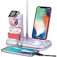 Lxtopdk Charging Stand for Apple Watch Charger, 4 in 1 Charger Station for Apple iWatch 7/6/SE/5, Build-in Charging Cable for