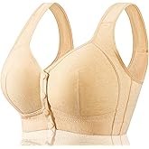 FHTECO Daisy Bras for Older Women Floral Plus Size Bra Wireless Front Closure Bras for Senior Daisy Comfort Tshirt Bra