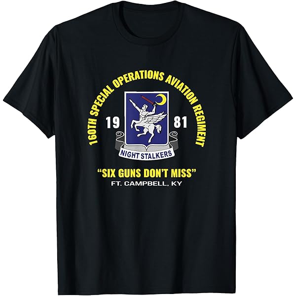 Amazon.com: 160th SOAR Night Stalkers (Front) T-Shirt