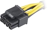 Akasa 4 Pin to 8 Pin ATX Power Supply Adapter Cable 15cm Black view 2