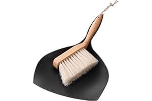 Navaris Dust Pan and Brush Set - Elegant Mini Broom and Dustpan for Dorm, Home, Outdoor Garden or Office - 11.6 x 6.9 x 2 in 