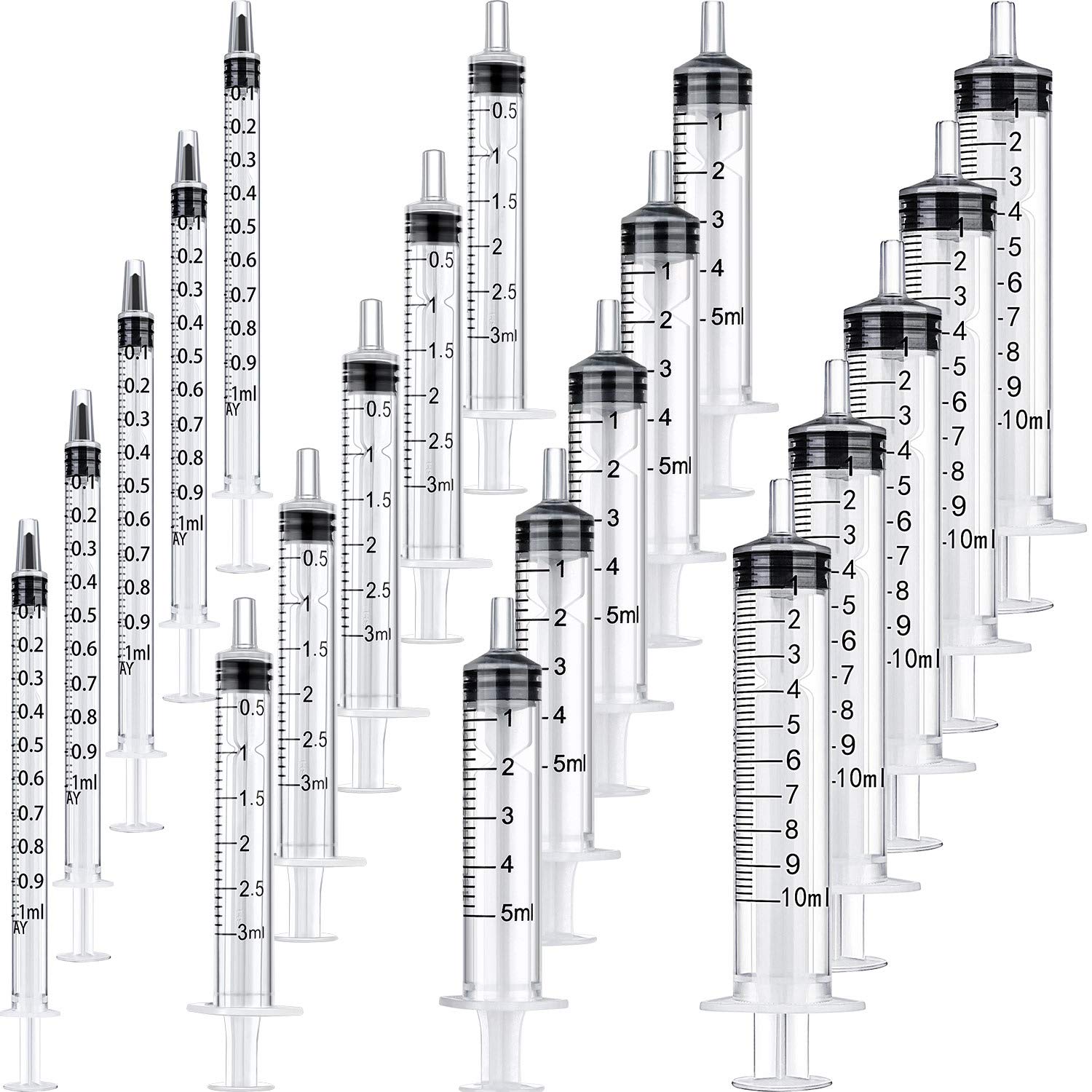 Photo 1 of 20 Packs Plastic Syringe with Measurement, Suitable for Measuring, Watering, Refilling (1 ml/ 3 ml/ 5 ml/ 10 ml)