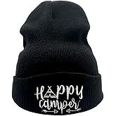 LOKIDVE Men Women Winter Embroidered Cuff Beanie Hat Knit Skull Cap