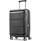 Samsonite Paralux Carry-On Luggage - Innovative Design - Quick Access Front Pocket - Dual Suspension Wheel Technology - TSA Lock - Expandable - Includes Removable Packing Cubes - Black