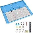 Makeronics 7 in 1 Blue RAB Holder and 3PCS 400 Points Solderless Breadboard | Base Plate with Rubber Feet for Raspberry Pi 4 Model B|3B+/B|2B+/B|Zero |Zero W and Arduino Mega 2560 | Uno R3