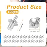 PEUTIER 100pcs Aluminum Hammer Drive Rivets Round Head Solid Knock Type view 2