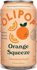 OLIPOP - Orange Squeeze Sparkling Tonic, Healthy Soda, Prebiotic Soft Drink, Aids Digestive Health & Immune Health, With Vita
