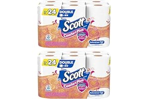 Scott ComfortPlus Toilet Paper, 12 Double Rolls, Bath Tissue (2 Pack)