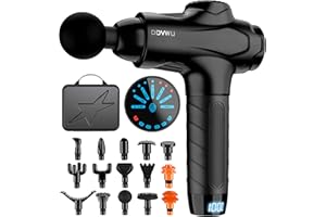 DDVWU Massage Gun - Electric Muscle Massage Gun Deep Tissue, Percussion Massage Gun for Pain Relief, Handheld Massager Electric Portable Quite Massager G-Carbon