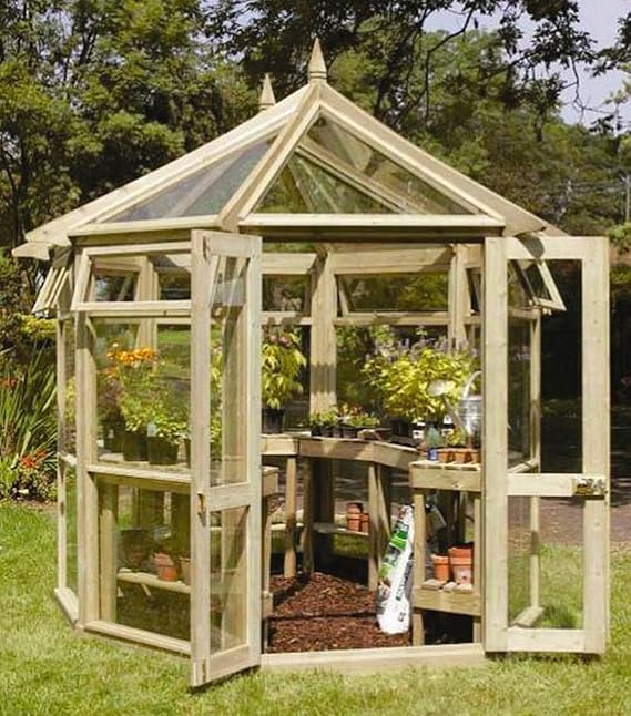 Jardín Verde - Invernadero Octagonal de Madera 